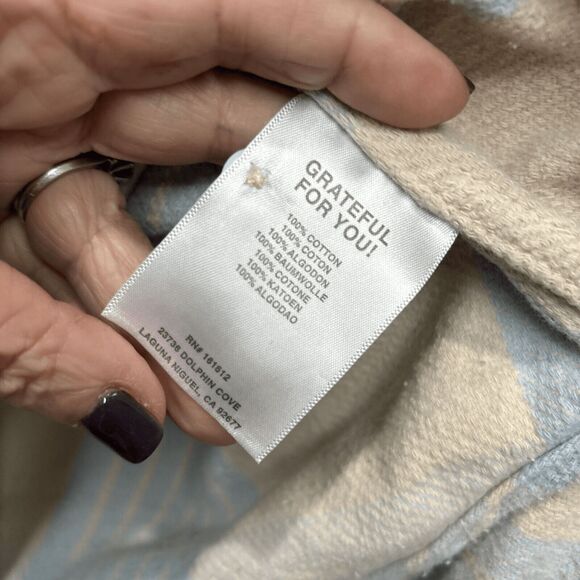 Alton. Men Flannel Jacket Plaid Blue Ivory Buttons XXL Pockets Long Sleeve - Picture 5 of 8